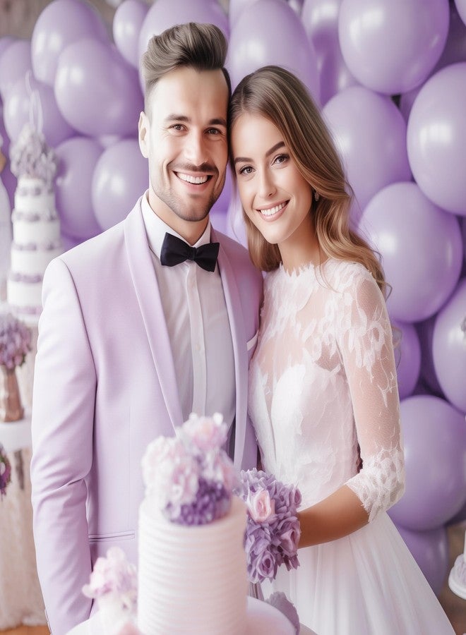 مجموعة بالونات ديكوكرات 130 قطعة بألوان الباستيل البنفسجي، بالونات لاتكس بأحجام مختلفة 18/12/10/5 بوصة، بالون هيليوم مع شريط، مجموعة بالونات للحفلات لتزيين أعياد الميلاد، حفلات الزفاف، حفلات التخرج، حفلات الذكرى السنوية، حفلات استقبال المولود - Image 5